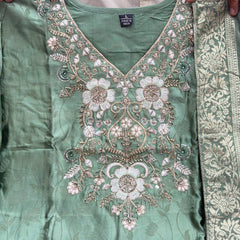 Embroidered Straight Kurta Set with Dupatta