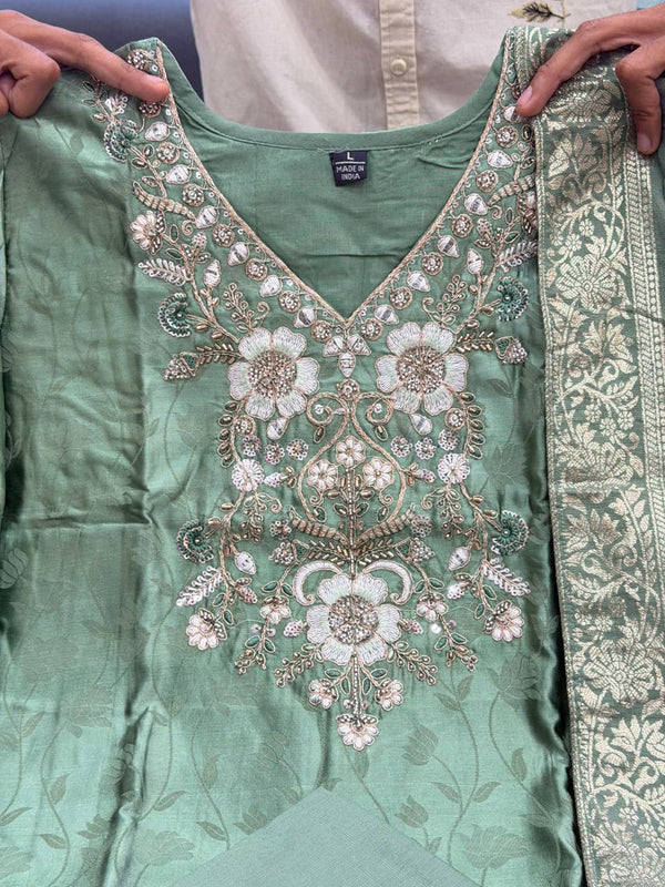 Embroidered Straight Kurta Set with Dupatta