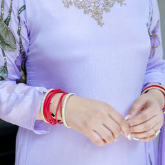 Lotus Embroidered Straight Kurta Set with Dupatta