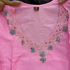 Lotus Embroidered Straight Kurta Set with Dupatta