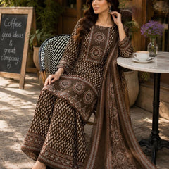 Printed Kurta Set with Palazzo & Dupatta