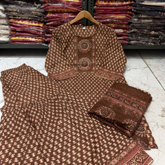 Printed Kurta Set with Palazzo & Dupatta