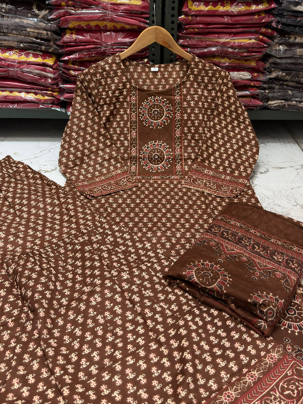 Printed Kurta Set with Palazzo & Dupatta