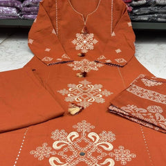 Women’s Embroidered Ethnic Kurta Set with Dupatta & Pants