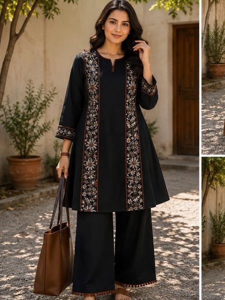 Women's Premium Cotton Flex Co-Ord Set with Cotton Palazzo