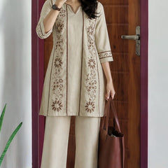 Women's Premium Cotton Flex Co-Ord Set with Cotton Palazzo