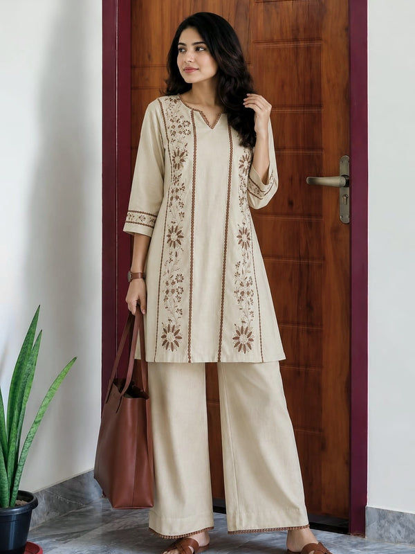Women's Premium Cotton Flex Co-Ord Set with Cotton Palazzo